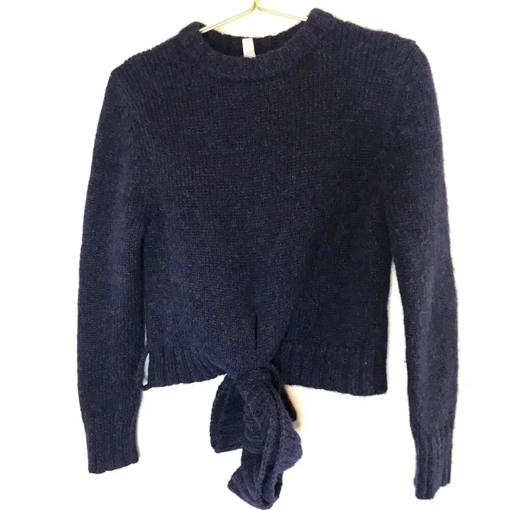 Ajaie Alaie  Purple Wrap Sweater XS Crew Neck Alpaca Wool